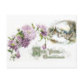 Purple Mums Vintage New Year with Vignette Post Card