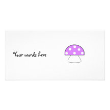 Purple mushroom photo card template