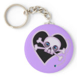 Purple Neon Skull keychains