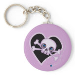 Purple Neon Skull keychains