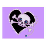 Purple Neon Skull Post Card