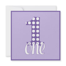 Purple One Party Invitation
