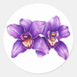 Purple Orchid Art Sticker