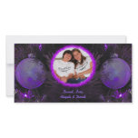 Purple Ornaments Christmas Photo Card photo cards