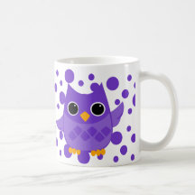 Purple Owl Coffee Mugs