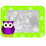Purple Owl Cut-Out Green Photo Sculpture Frame