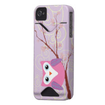 Purple Owl Girly Iphone 4 cases