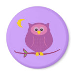 Purple Owl Fridge Magnet
