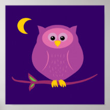 Purple Owl Posters