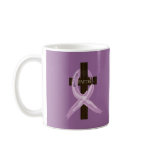 Purple "Painted" Cancer Ribbon on Cross mugs