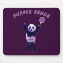 Purple Panda Ping Pong Mouse Pad