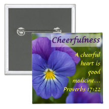 Purple Pansy - Cheerfulness Pinback Button