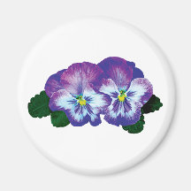 Purple Pansy Duo Refrigerator Magnets
