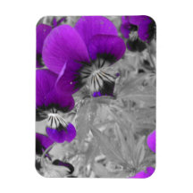 Purple Pansy Effect Rectangular Magnet