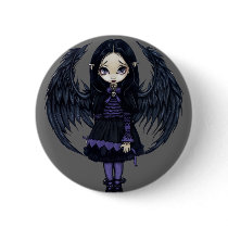 "Purple Paper Hearts" Button
