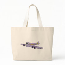 Purple Passenger Jet Cartoon Canvas Bags
