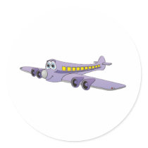 Purple Passenger Jet Cartoon