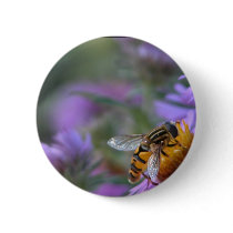 Purple Passion Bee Round Button