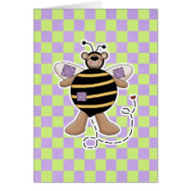 Purple Patches Bumble Bear Greeting Card