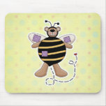 Purple Patches Bumble Bear Mouse Pad