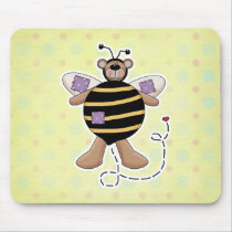 Purple Patches Bumble Bear Mouse Pad