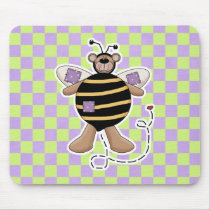 Purple Patches Bumble Bear Mouse Mat