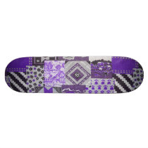 Purple Patchwork Skateboard Deck