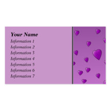 Purple Pattern of Love Hearts. Business Card