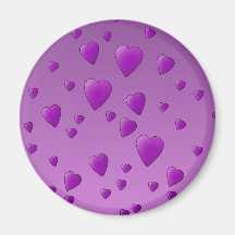 Purple Pattern of Love Hearts. Fridge Magnets