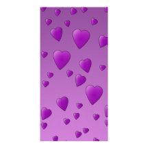 Purple Pattern of Love Hearts. Personalized Photo Card