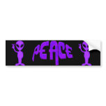 Purple Peace Alien bumper stickers