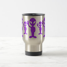 Purple Peace Alien Coffee Mugs