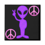 Purple Peace Alien magnets