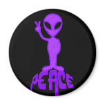 Purple Peace Alien magnets
