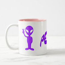 Purple Peace Alien Mug
