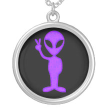 Purple Peace Alien Necklace
