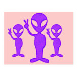 Purple Peace Alien Postcard