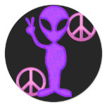 Purple Peace Alien stickers