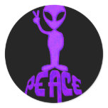 Purple Peace Alien stickers