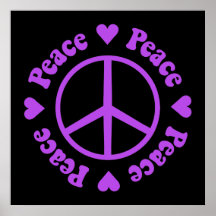Purple Peace & Love Poster