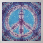 Purple Peace Sign Tie Dye Canvas posters