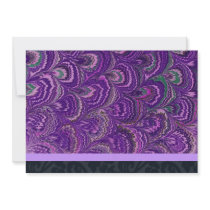 Purple Peacock Feather Party Invitation