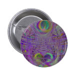 Purple Peacock Feathers Buttons