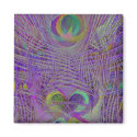 Purple Peacock Feathers Magnets