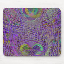 Purple Peacock Feathers Mousepad