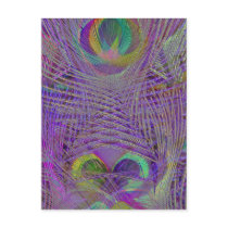 Purple Peacock Feathers Postcards