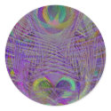 Purple Peacock Feathers Stickers