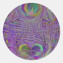 Purple Peacock Feathers Stickers