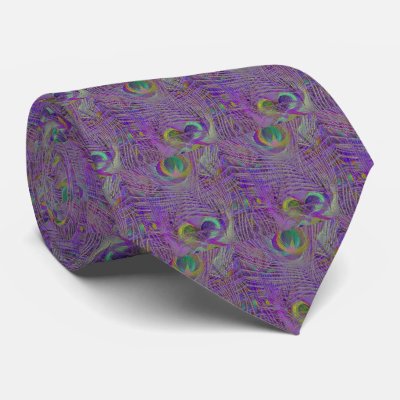 Purple Peacock Feathers Tie by Azodnem