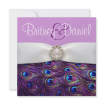 Purple Peacock Wedding Invitations